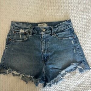 Mom Fit High Rise Denim Shorts